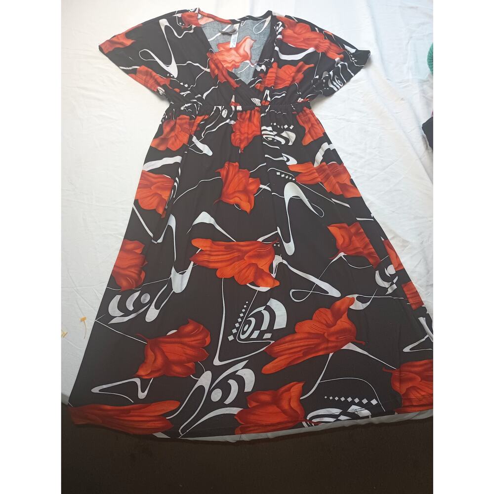 Y2K Vintage Cristinalove Red Black Floral Dress Baby Doll Witchy Goth Small‎